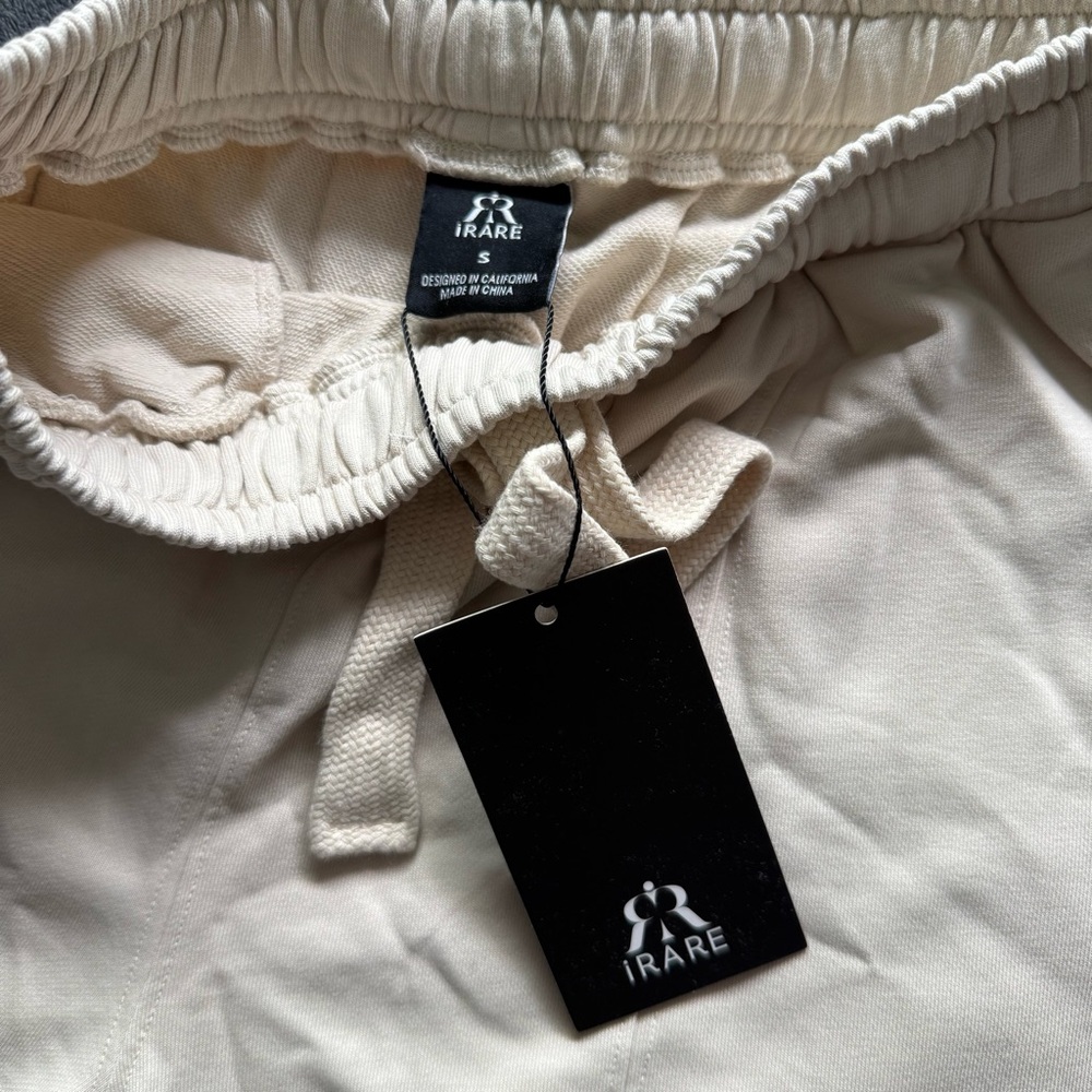 Women's Cream Drawstring Pants - Picture 7 of 7